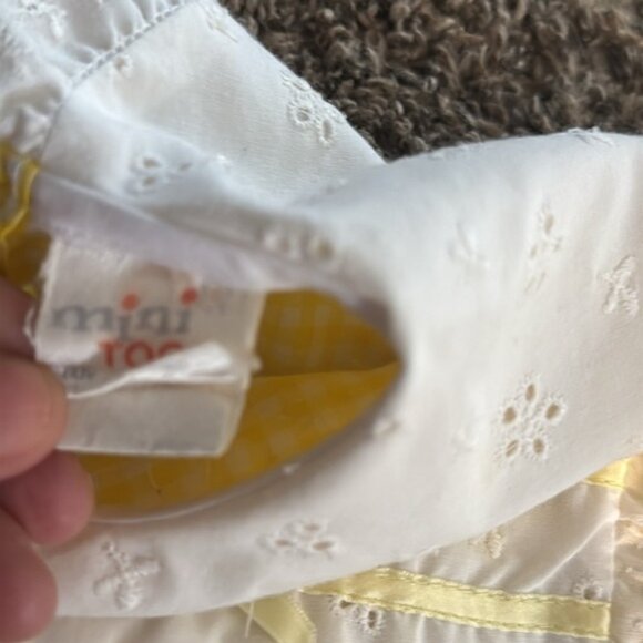 Vintage Yellow Gingham Party Dress Floral Easter Size 3x - Picture 6 of 15